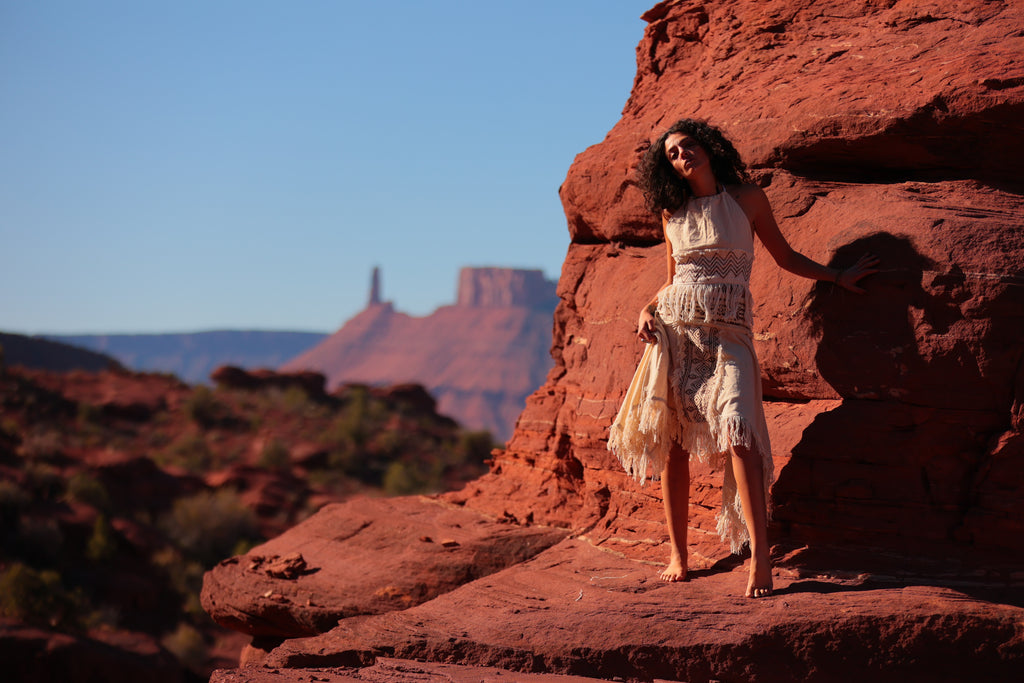 Nomad Desert Ivory Fringe Halter