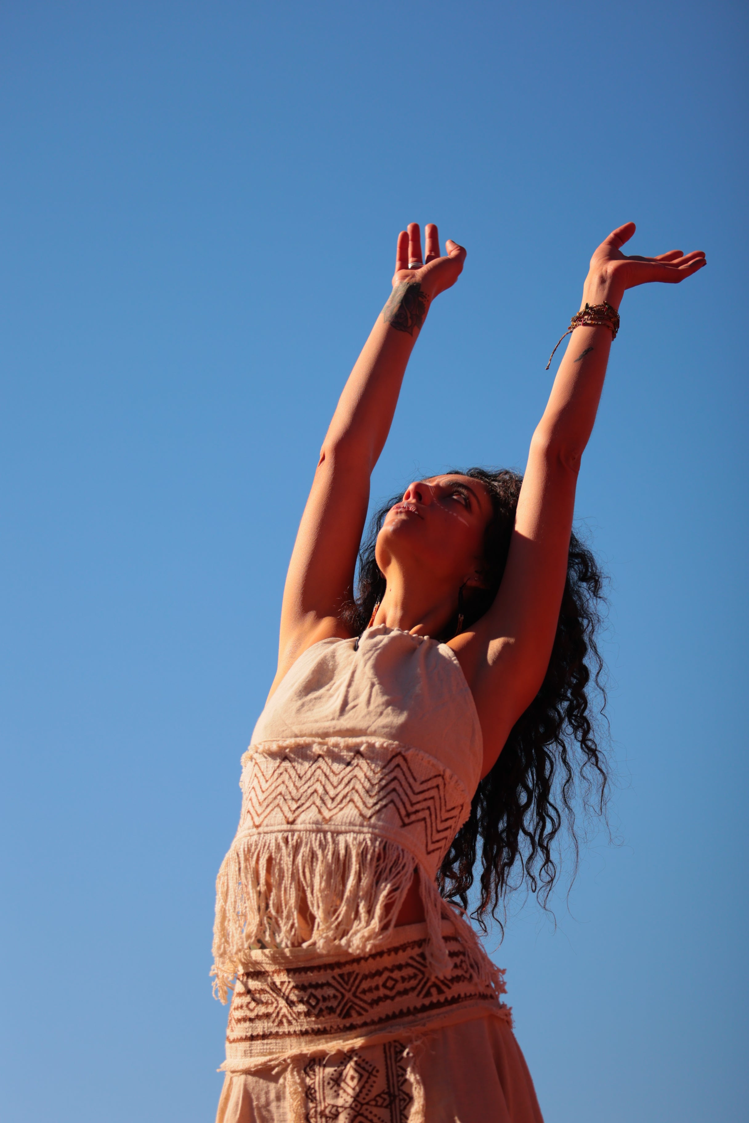 Nomad Desert Ivory Fringe Halter