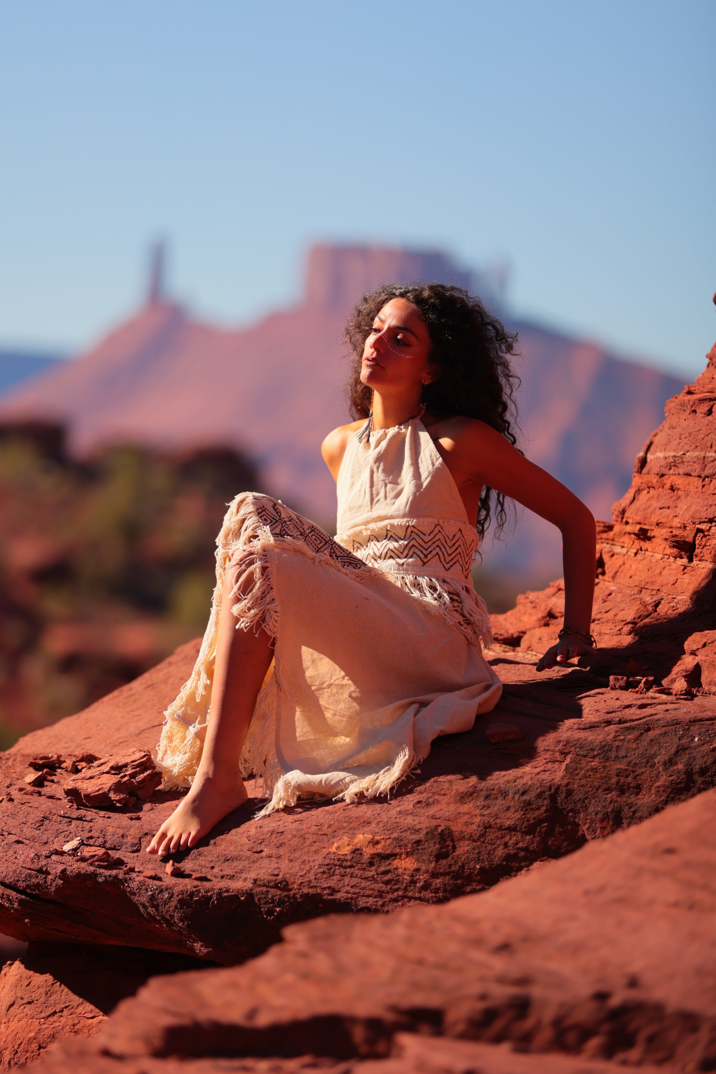 Nomad Desert Ivory Fringe Halter