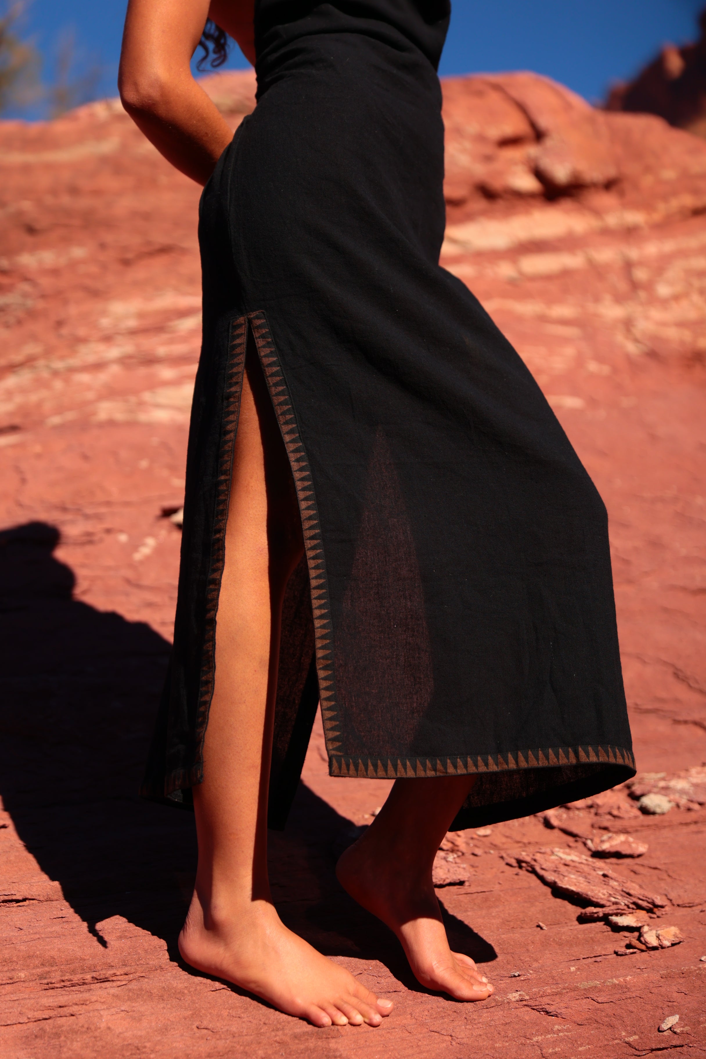Tribal Muse Hooded Dress Black