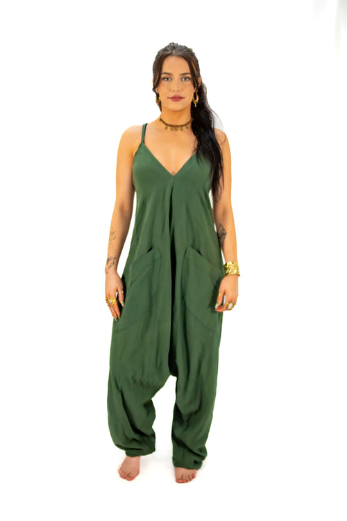 Anaya jumpsuit overalls forest green