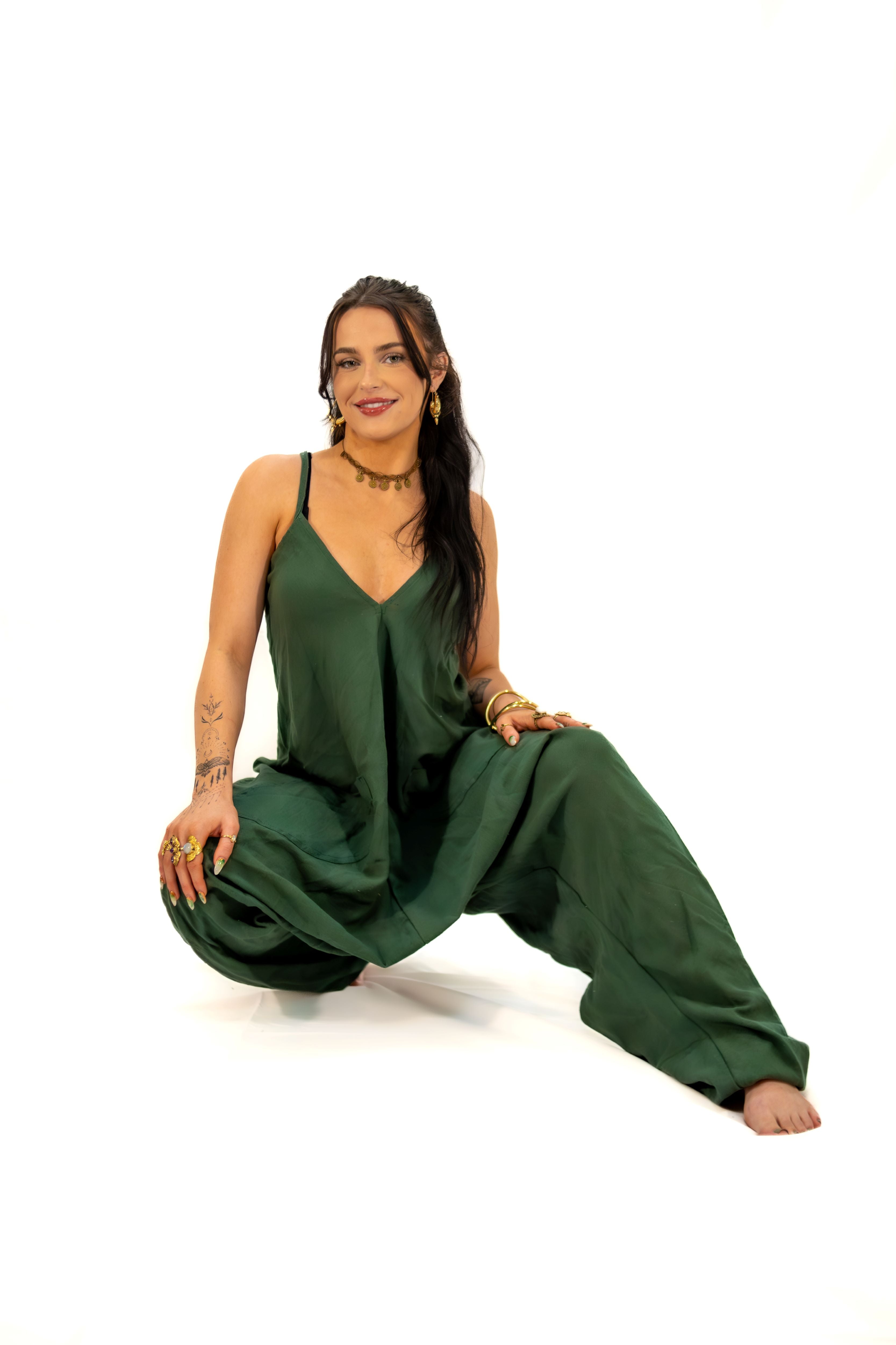 Anaya jumpsuit overalls forest green